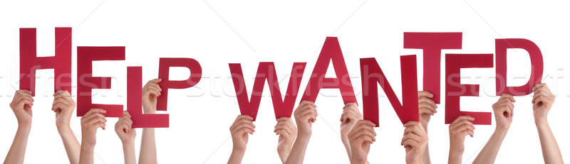 People Hands Holding Red Word Help Wanted  Stock photo © Nelosa