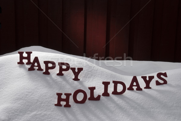 Christmas woord gelukkig vakantie sneeuw Rood Stockfoto © Nelosa