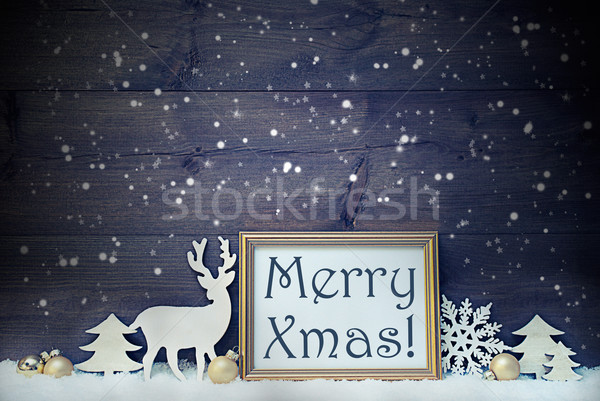 Klasszikus fehér arany karácsonyi üdvözlet hópehely vidám Stock fotó © Nelosa