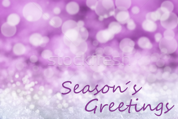 Pink Bokeh Christmas Background, Snow, Text Seasons Greetings Stock photo © Nelosa