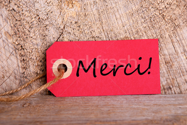 Red Tag with Merci Stock photo © Nelosa