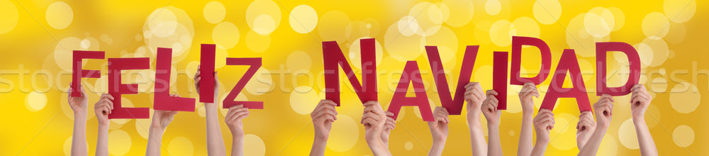 Feliz Navidad on Golden Background Stock photo © Nelosa
