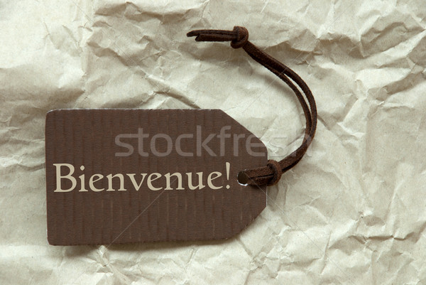 Brown Label With French Bienvenue Means Welcome Stock photo © Nelosa