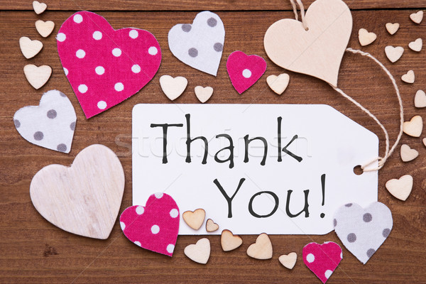 Label With Pink Heart, Text Thank You Stock photo © Nelosa