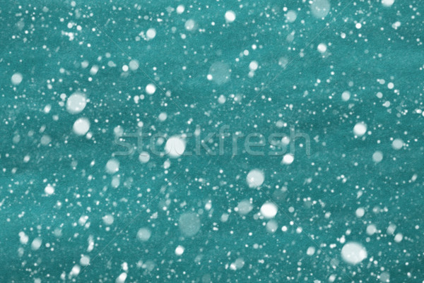 Blue Or Turquoise Christmas Paper Background, Copy Space, Snowflakes Stock photo © Nelosa