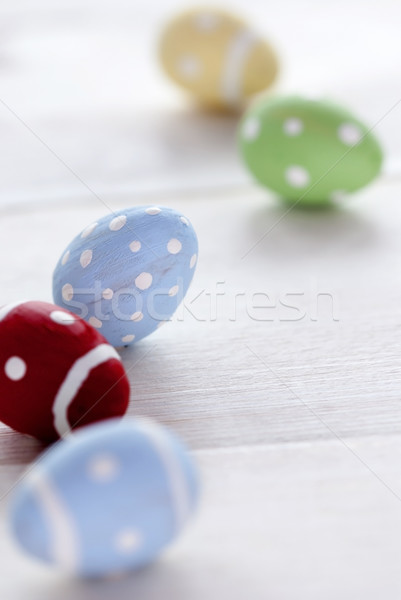 Close Up Of Colorful Easter Eggs With Ccopy Space Stock photo © Nelosa
