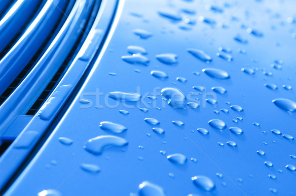 Las gotas de lluvia azul metal vehículo panel coche Foto stock © nelsonart