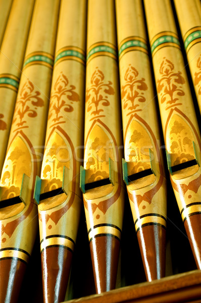 Houten pijp orgel kleurrijk oude kerk Stockfoto © nelsonart