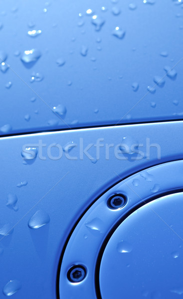 Regendruppels metaal metalen voertuig auto auto Stockfoto © nelsonart
