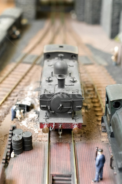 Modell gőzmozdony közelkép áru vonat játék Stock fotó © nelsonart
