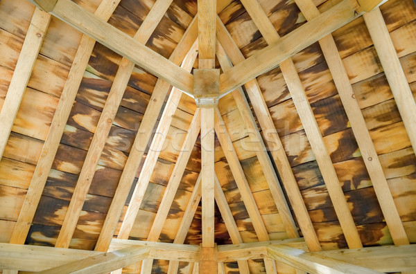 Dak zonlicht hout vliering interieur huis Stockfoto © nelsonart