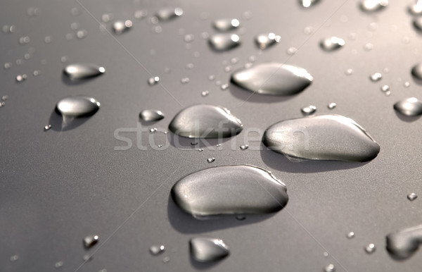 Foto stock: água · metal · gota · de · chuva · metálico · veículo