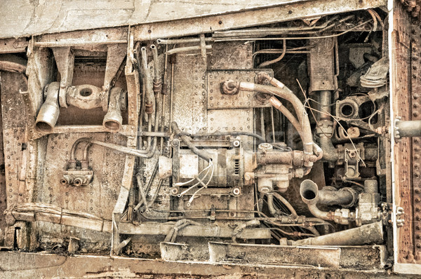 Machine onderdelen roestige gebruikt abstract Stockfoto © nelsonart