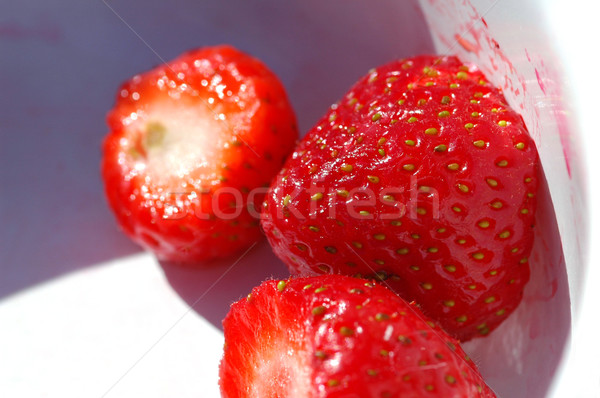 Fresche fragole ciotola estate rosso frutti Foto d'archivio © nelsonart