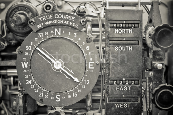 Jahrgang Kompass Flugzeuge Navigations- Gerät Reise Stock foto © nelsonart