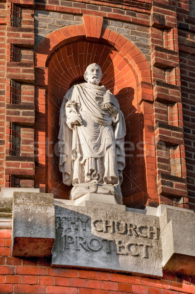 Religiosas estatua rojo piedra ladrillo Foto stock © nelsonart