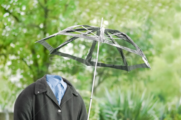 Onzichtbaar man uit lopen regen lichaam Stockfoto © nelsonart
