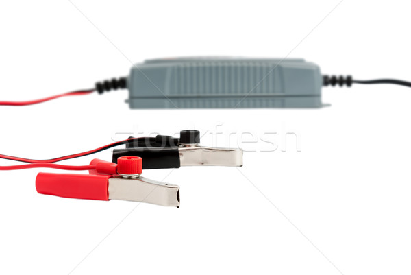 Modern electronic charger for car battery with jumper cables Stock photo © nemalo