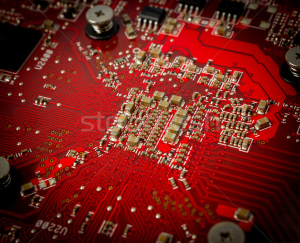 Electronic collection - Electronic components on the PCB Stock photo © nemalo