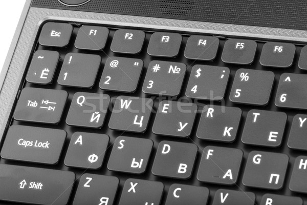 Elettronica raccolta tastiera del computer portatile dettaglio russo lettera Foto d'archivio © nemalo