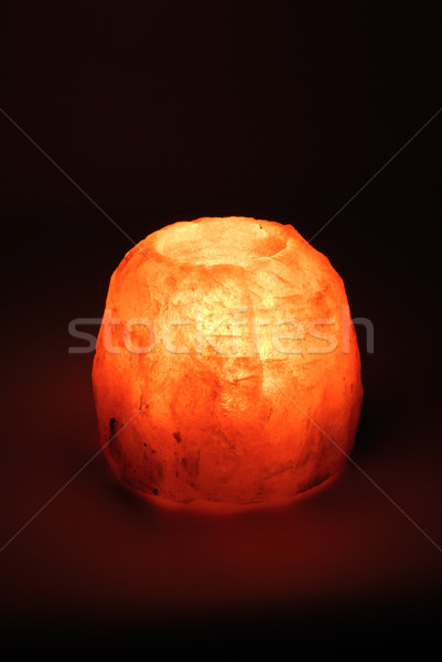 Palenie Świeca świecznik kawałek soli ognia Zdjęcia stock © nemalo