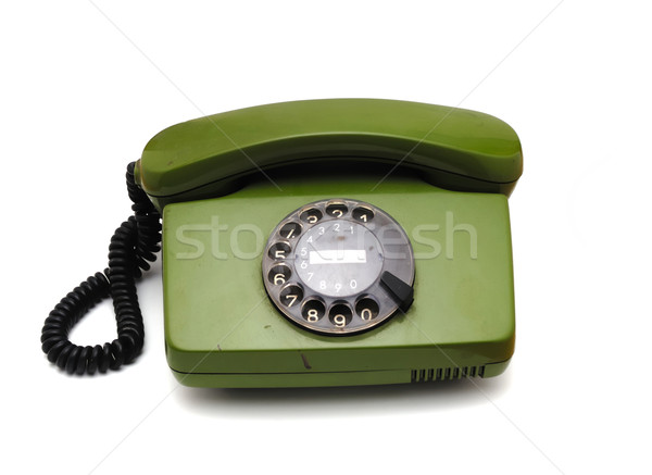 Starych analog dysku telefonu biały telefon Zdjęcia stock © nemalo