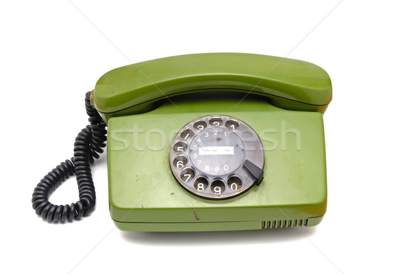 Starych analog dysku telefonu biały telefon Zdjęcia stock © nemalo