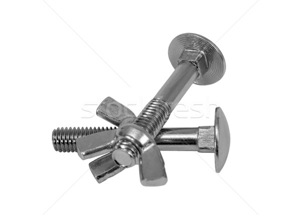 Closeup metal screw (bolt) and nuts Stock photo © nemalo