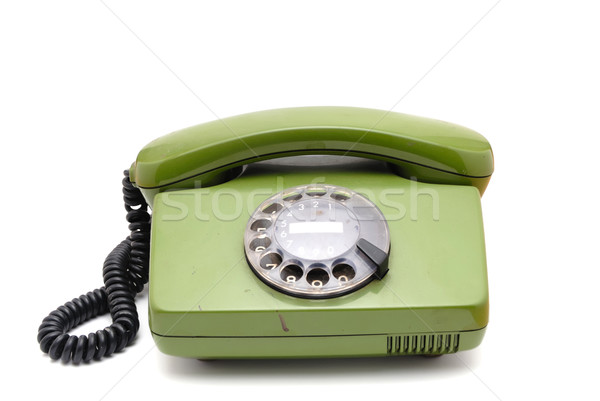 öreg analóg lemez telefon fehér telefon Stock fotó © nemalo