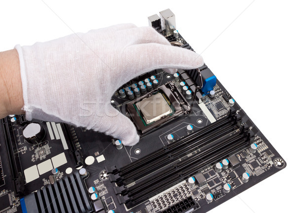 Electronic colectie instalare procesor modern cpu Imagine de stoc © nemalo