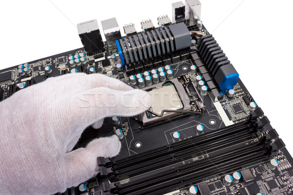 Stock photo: Electronic collection - Installation of processor