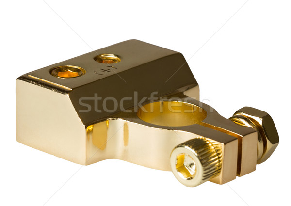 Positief contact auto batterij geïsoleerd witte Stockfoto © nemalo