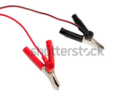 Battery clamps and cables isolated on the white background Stock photo © nemalo