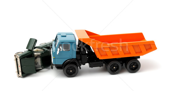 Auto crash speelgoed auto ongeval witte Stockfoto © nemalo
