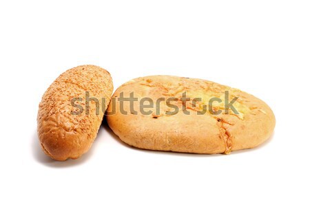 French baguette and Bread with cheese isolated on white Stock photo © nemalo