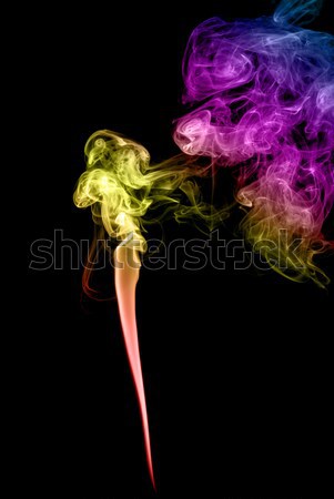 Abstrakten mehrfarbig Rauch dunkel Kunst schwarz Stock foto © nemalo