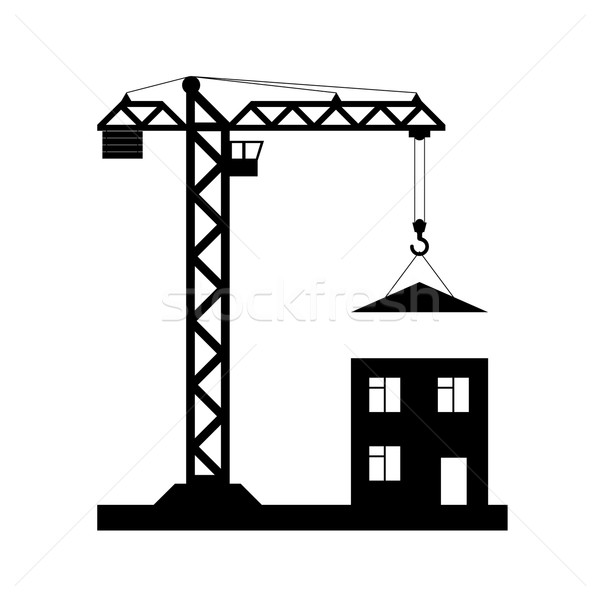 Tower crane - Vector icon isolated Stock photo © nemalo