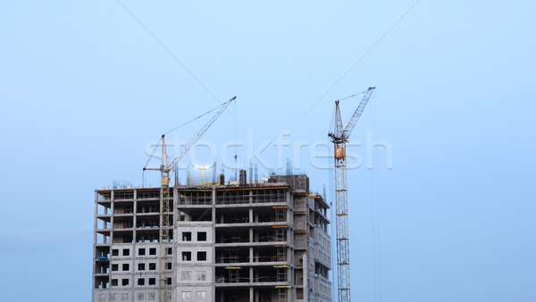 Stok fotoğraf: Inşaat · ofis · binası · cam · beton · gökyüzü · ofis