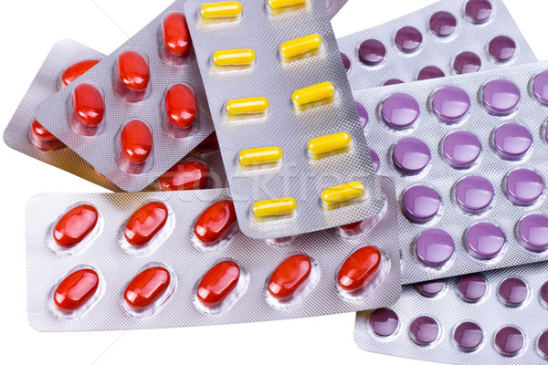 Medicine pills and capsules packed in blisters Stock photo © nemalo
