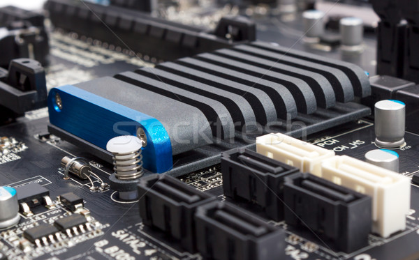 Stock photo: Electronic collection - digital components on computer mainboard