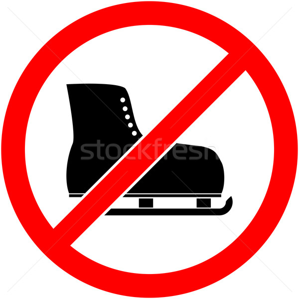 Não gelo patinar proibido símbolo vetor Foto stock © nemalo