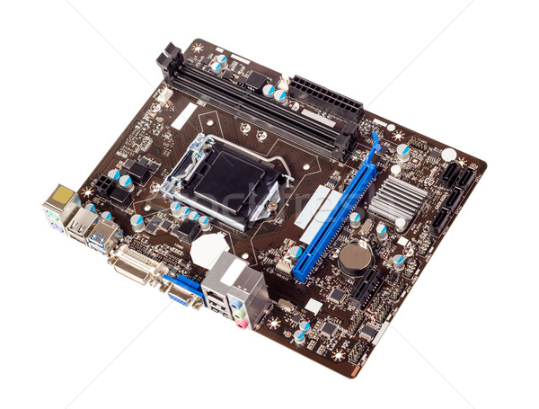 Electronic collection - Computer motherboard without CPU cooler Stock photo © nemalo