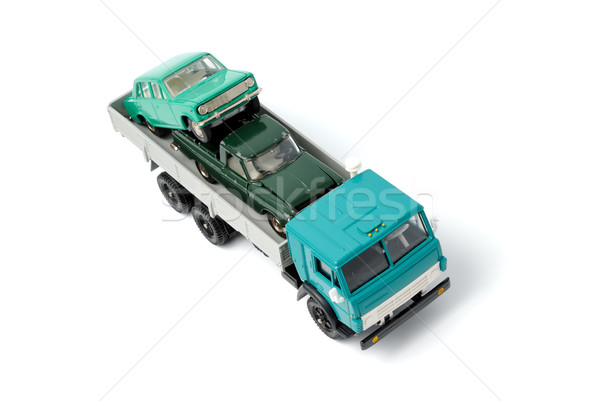 Transporti giocattolo auto indietro camion bianco Foto d'archivio © nemalo