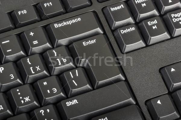 Stock photo: Electronic collection - black computer keyboard with key enter