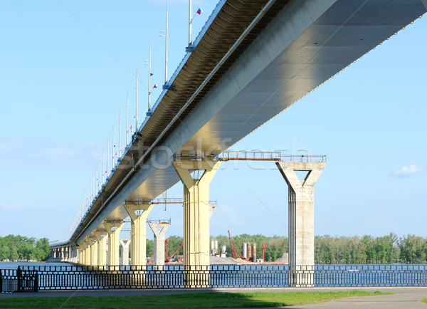 Bridge on the river Volga, Russia Stock photo © nemalo