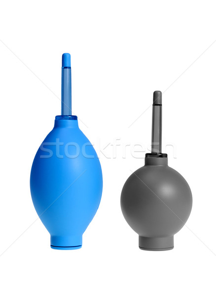 Two blue and gray rubber air blower pump dust cleaner Stock photo © nemalo