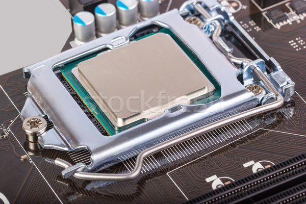 Electronic collection - CPU socket on motherboard Stock photo © nemalo