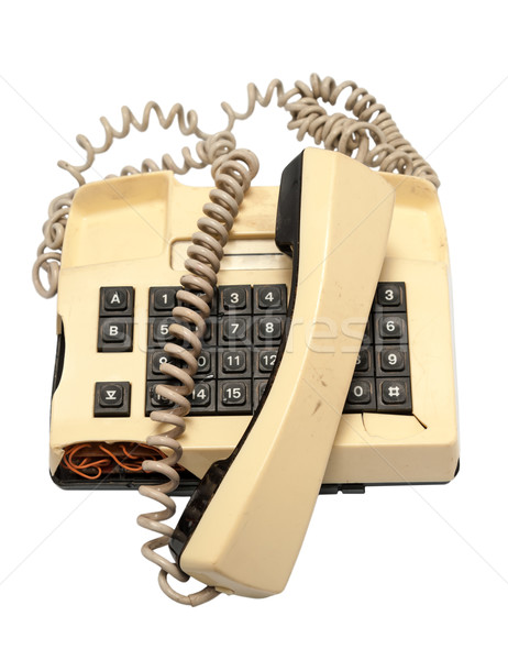 Telephone collection - crashed phone on white background Stock photo © nemalo