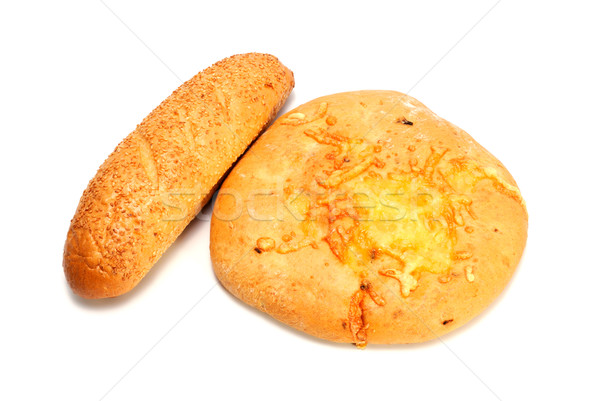 French baguette and Bread with cheese isolated on white Stock photo © nemalo