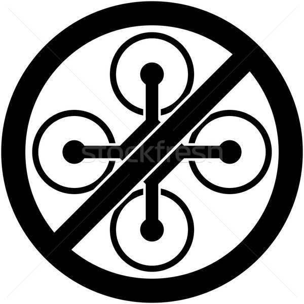 No drone, multicopter prohibited symbol. Vector. Stock photo © nemalo